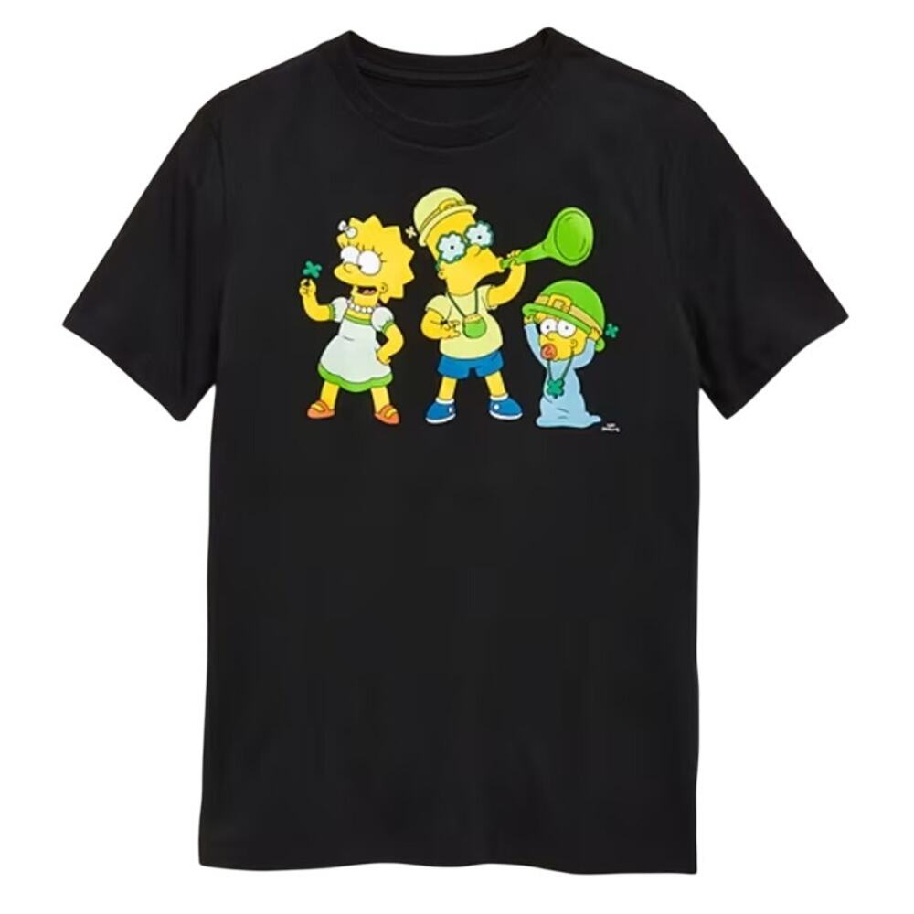 Old Navy Boys The Simpsons St. Patrick Day Graphic T-Shirt in Black, Size S
